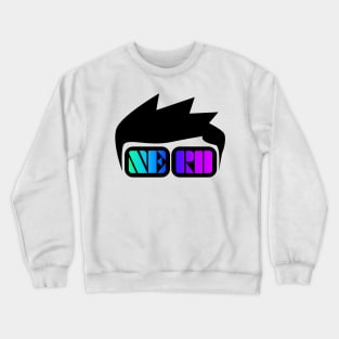 Nerd drawing crazy hair and glasses Crewneck Sweatshirt